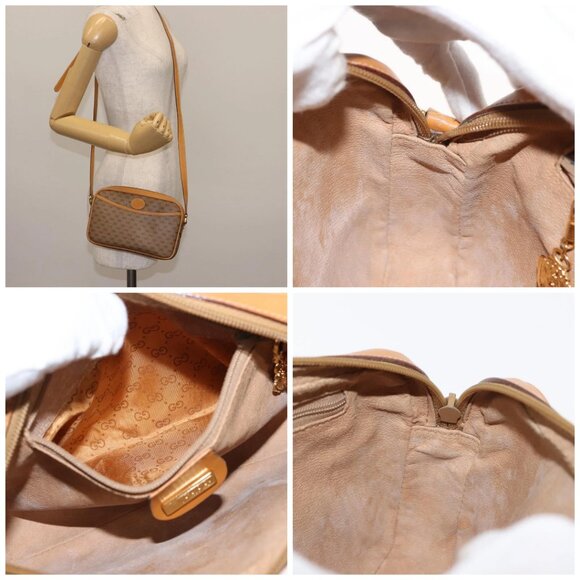 GUCCI Micro GG Canvas Shoulder Bag PVC Leather Beige - Picture 16 of 16
